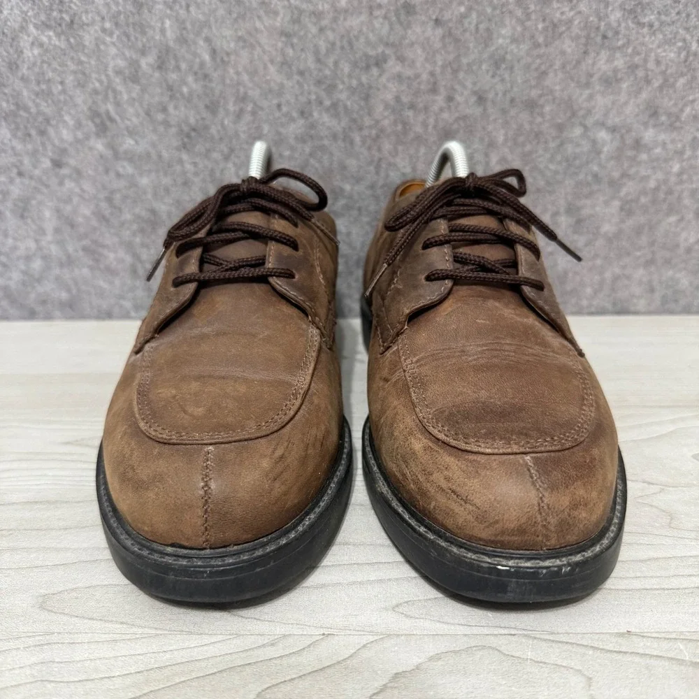 Nunn Bush Mens Brown Leather Moc Toe Oxford Dress Shoes 9.5‎